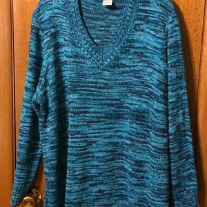 Blue marled plus size sweater